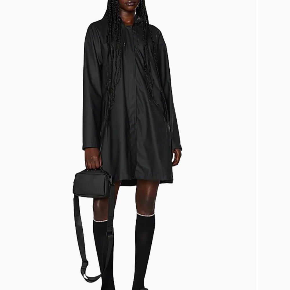 RAINS A-Line Rain Jacket in Black XL - Picture 2 of 16